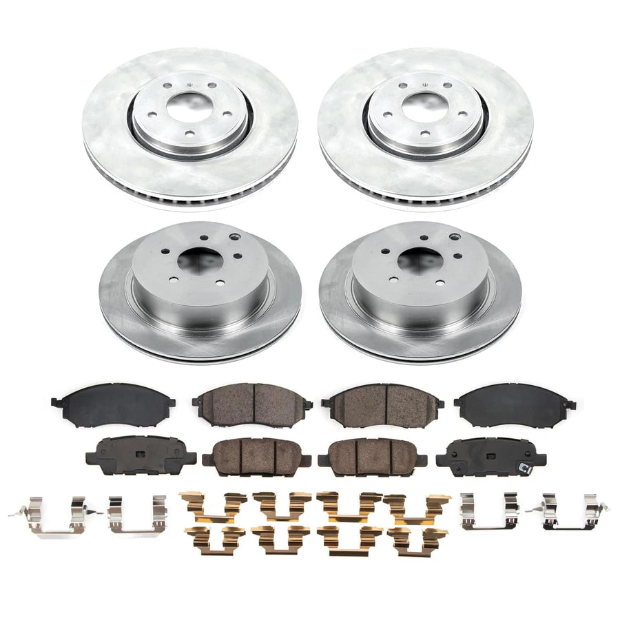 POWERSTOP Stock Replacement Brake Pads and Rotors Front and Rear Brake Kit Autospecialty For INFINITI FX35 2009 [Vehicle Specific]