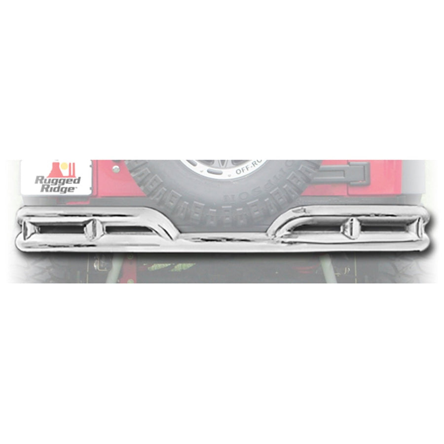 Rear Rugged Ridge Dual Tube Bumper | Mid-Width, Stainless Steel | 11573.10 | Fits 2007-2018 Jeep Wrangler JK