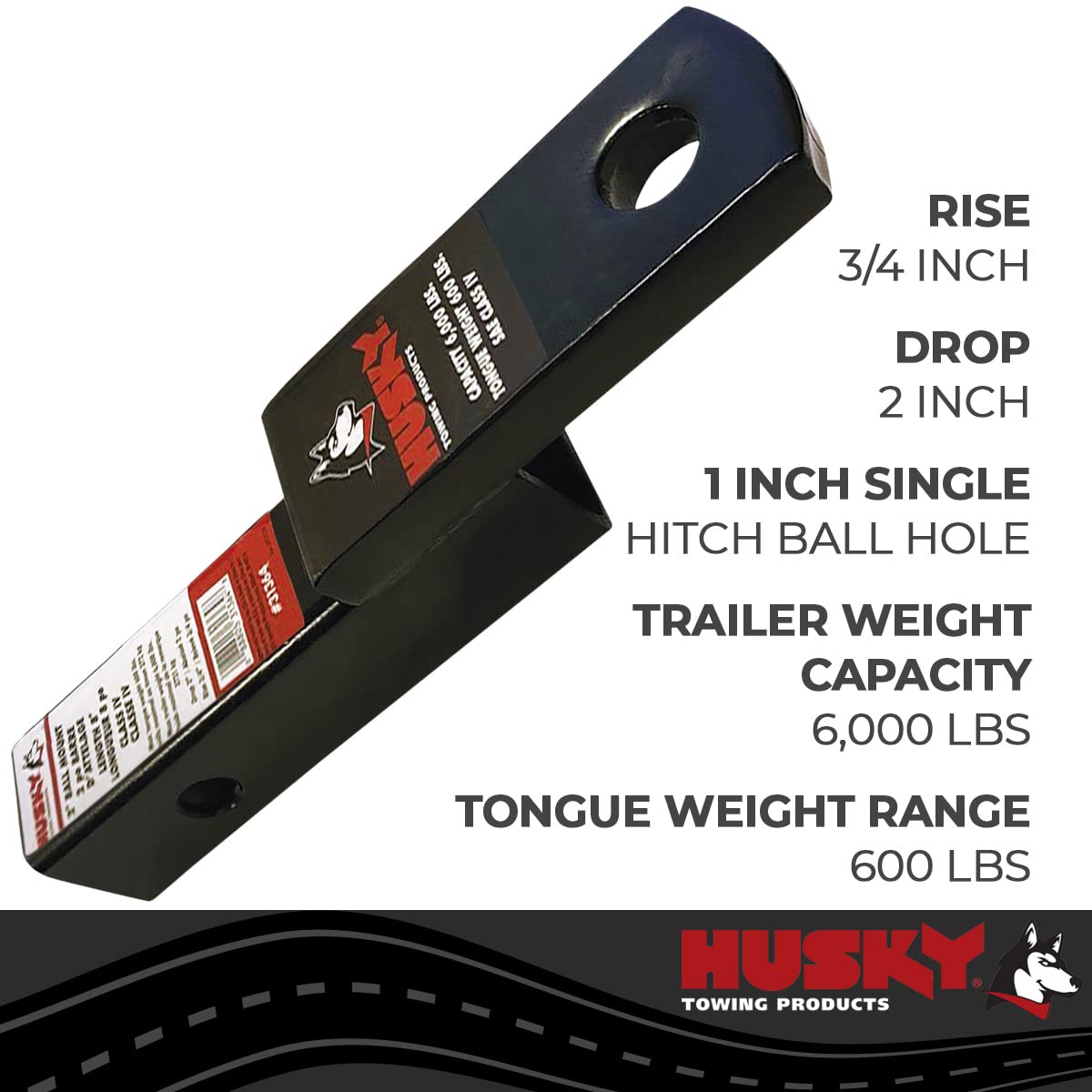 HUSKY TOWING 8 X 3/4 X 2 Class III/IV Straight Economy Ball Mount Husky 31364