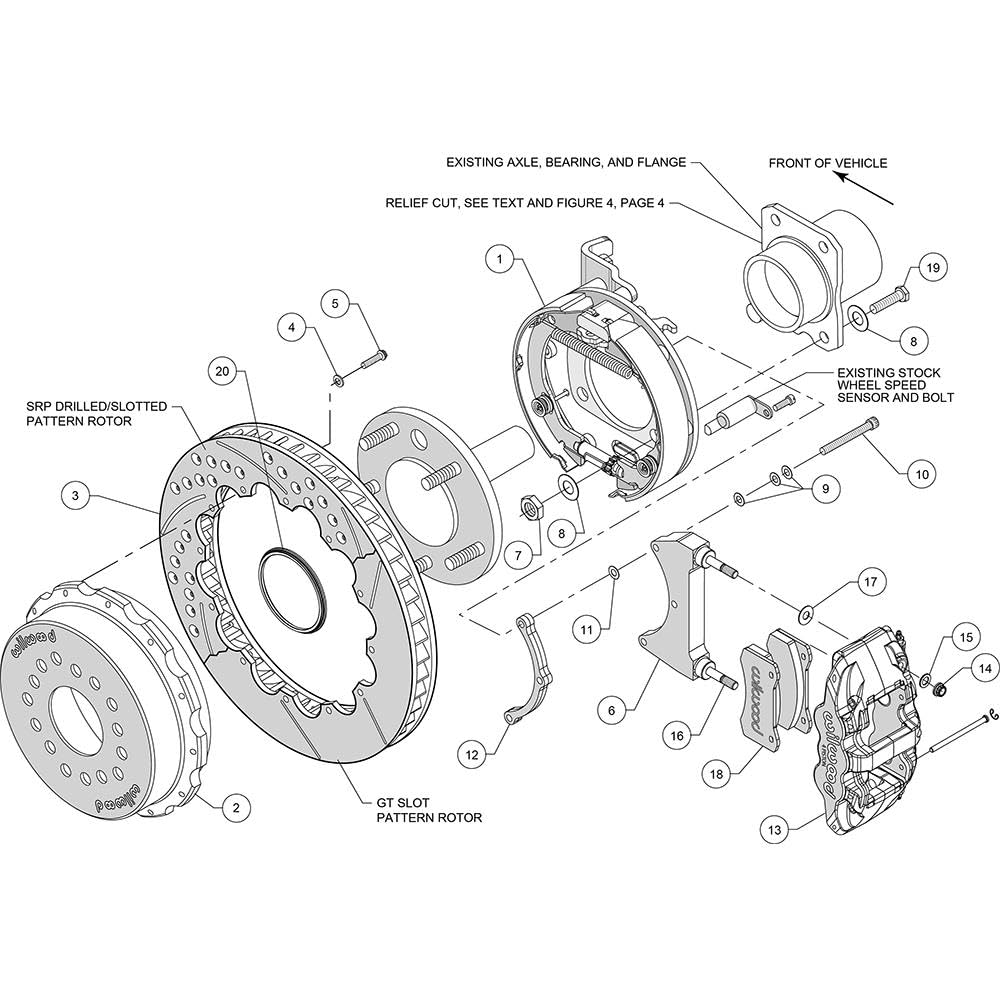 Red AERO4 Rear P-Brake Kit,14.00"
