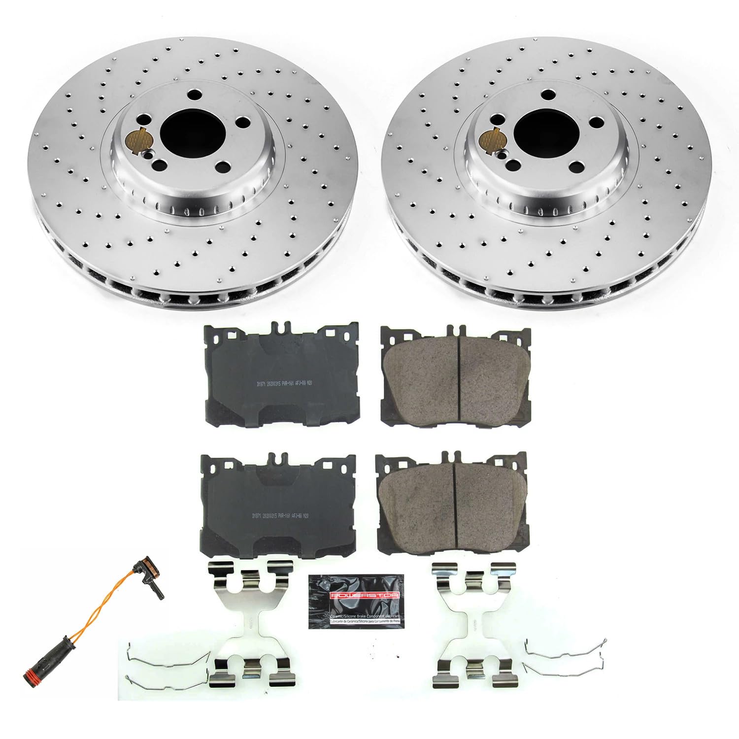 Power Stop Z23 Coated Rotor Kit-CRK7984 Front Brake Rotors, Carbon Ceramic Brake Pads