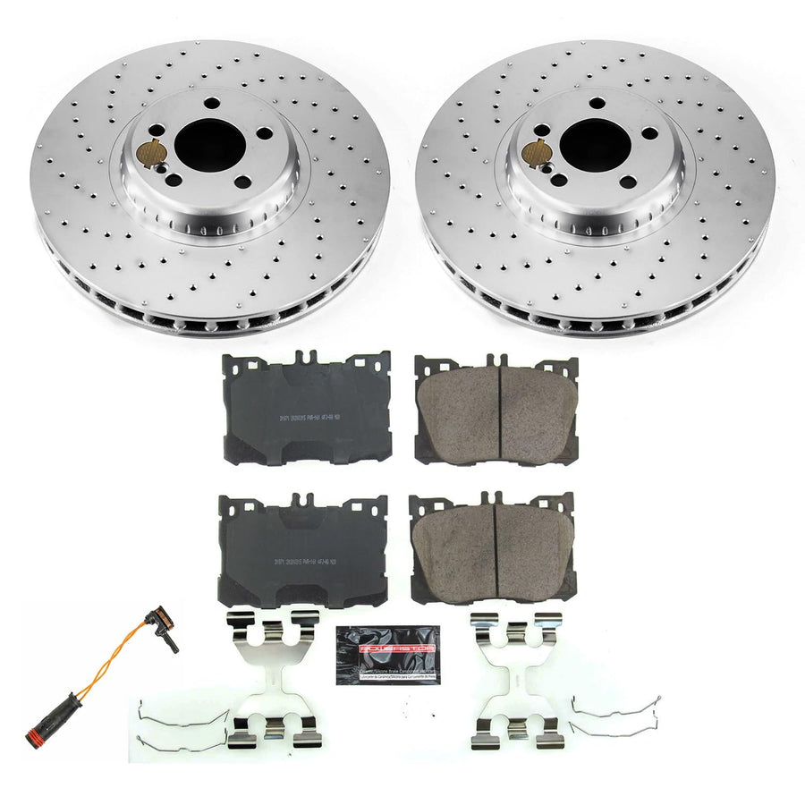 Power Stop Z23 Coated Rotor Kit-CRK7984 Front Brake Rotors, Carbon Ceramic Brake Pads
