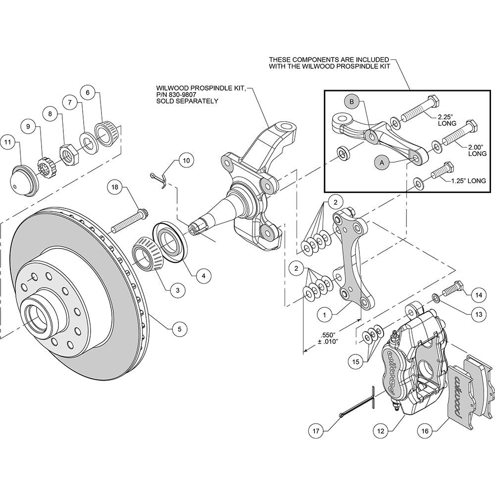 FDLI Kit Front,11.03" 1 PC Rotor&Hub - Red