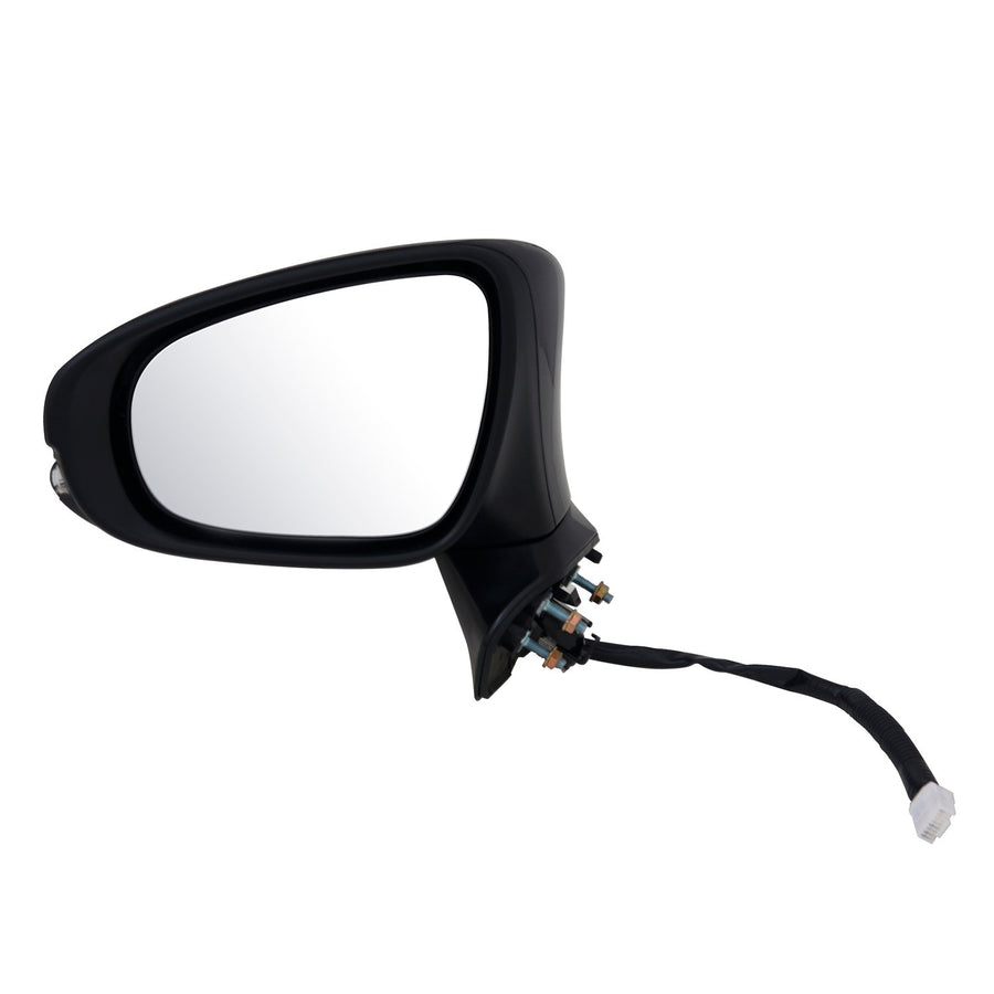 Driver Side Fit Mirror for Lexus ES350, ES300h, Black, PTM, w/Turn Signal, Puddle lamp, Foldaway, w/o auto dimming, Heated Power
