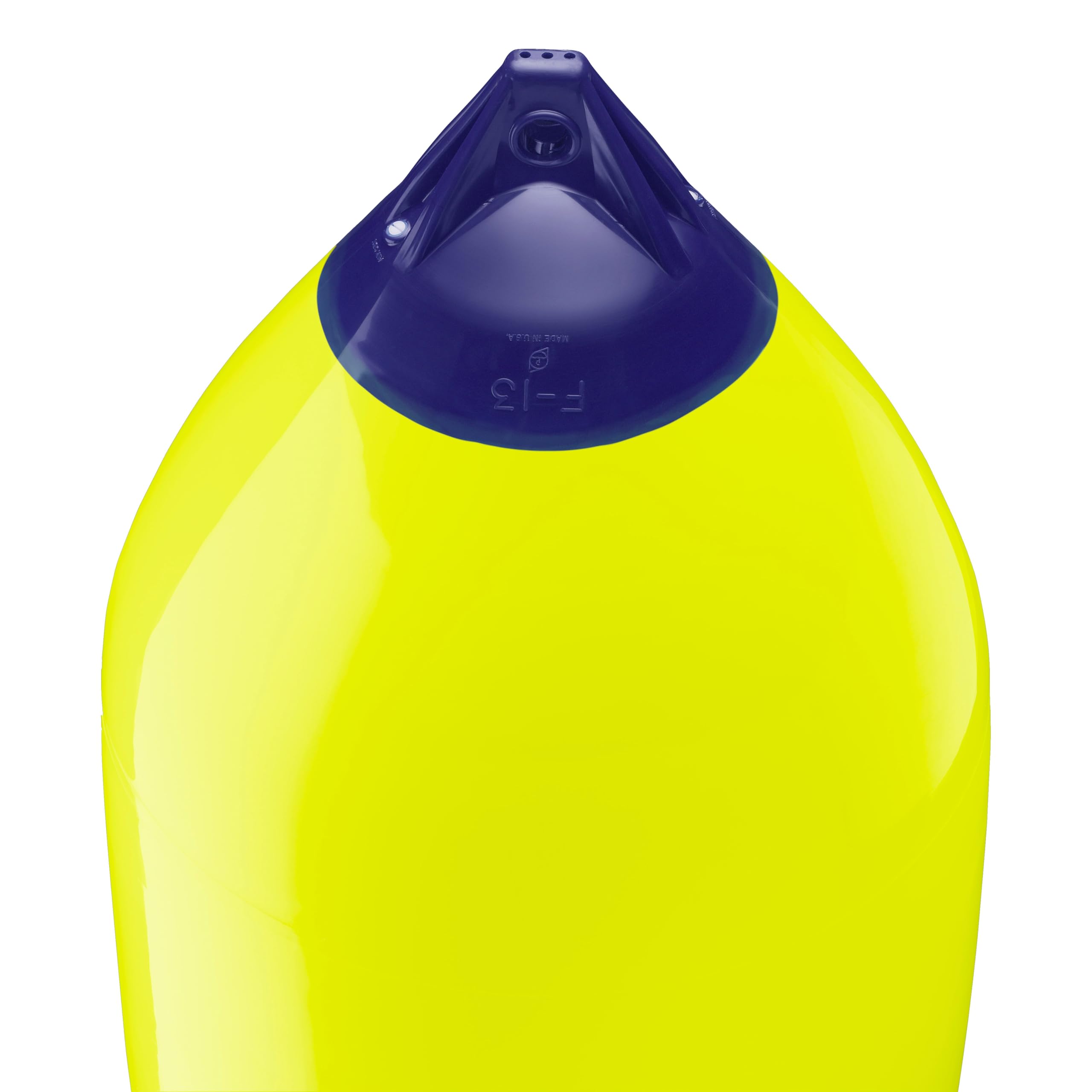 Polyform F-13 Boat Fender F-Series Standard Blue Ropehold - Saturn Yellow