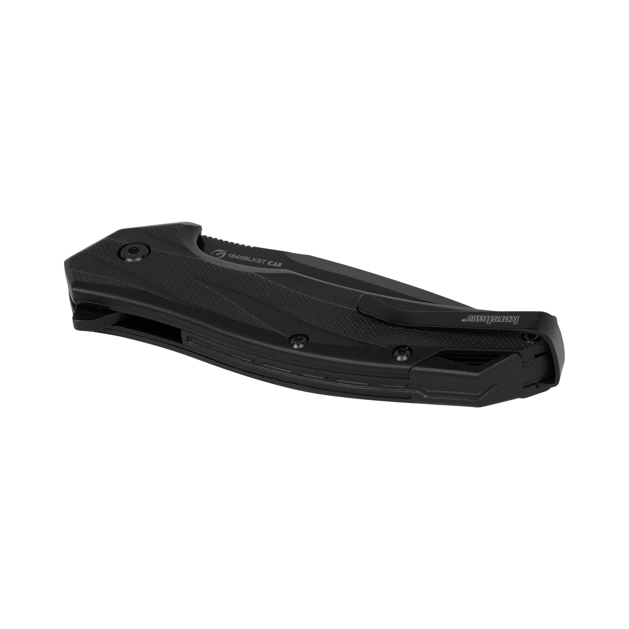 Kershaw Pocket Knife Lateral, Black, 3.1 Inch Stainless Steel Drop Point Partially Serrated Blade, EDC with Assisted Opening, Reversible Pocketclip, Everyday Carry Pocket Knife for Men and Women