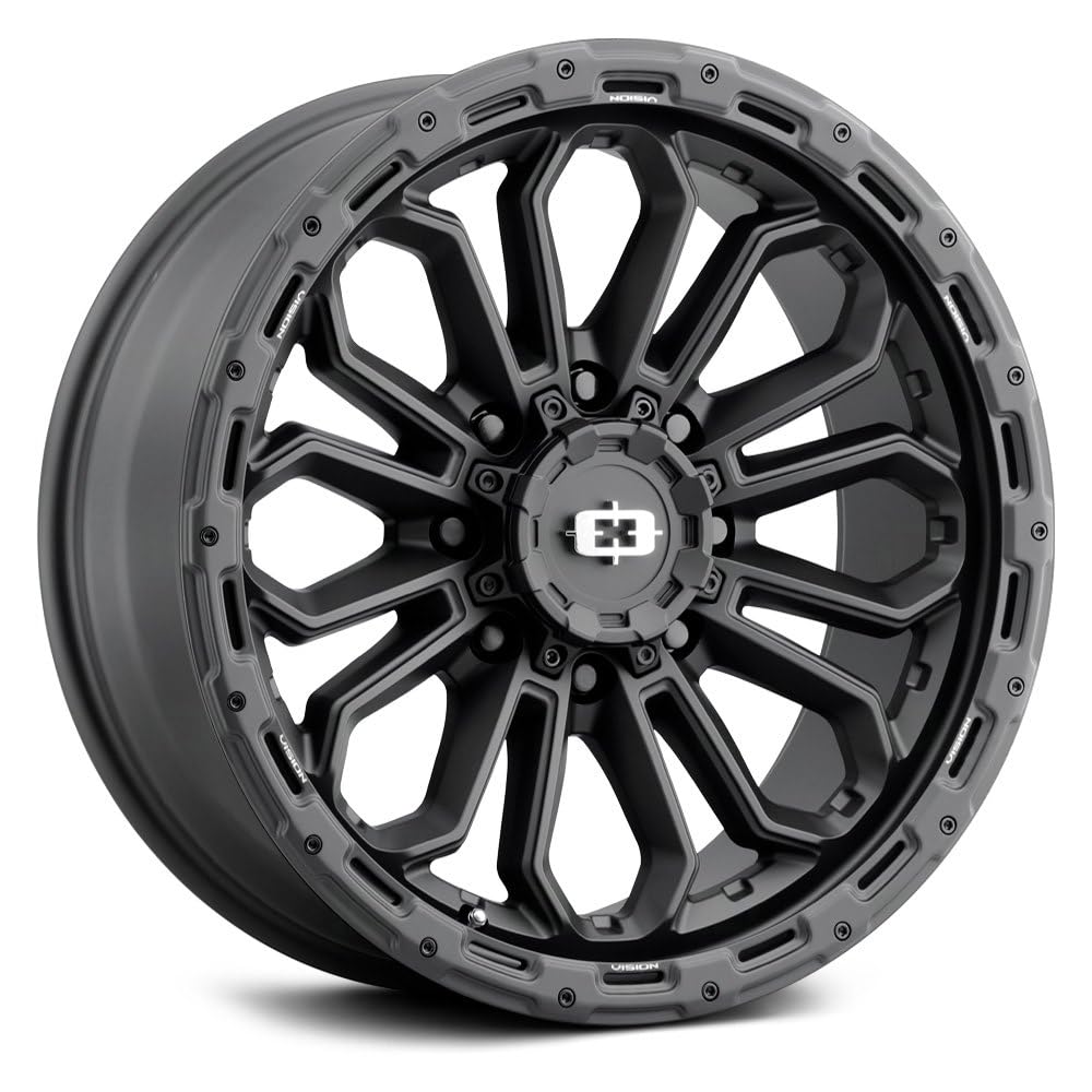 18x9 Vision 405 Korupt 8x170-12mm Satin Black Wheel Rim 18" Inch