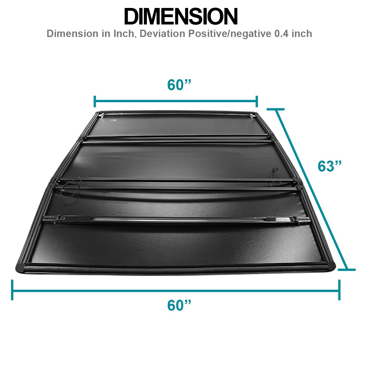 Soft Tri-Fold Vinyl Tonneau Cover Spec-D Tuning Compatible with 2015-2019 Chevy Colorado, GMC Canyon Crew Cab 60" Short Bed