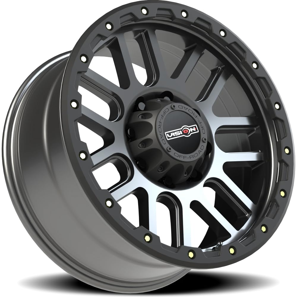 Gray VISION OFF-ROAD NEMESIS Wheel with Gunmetal (0 x 9. inches /8 x 180 mm, 10 mm Offset)