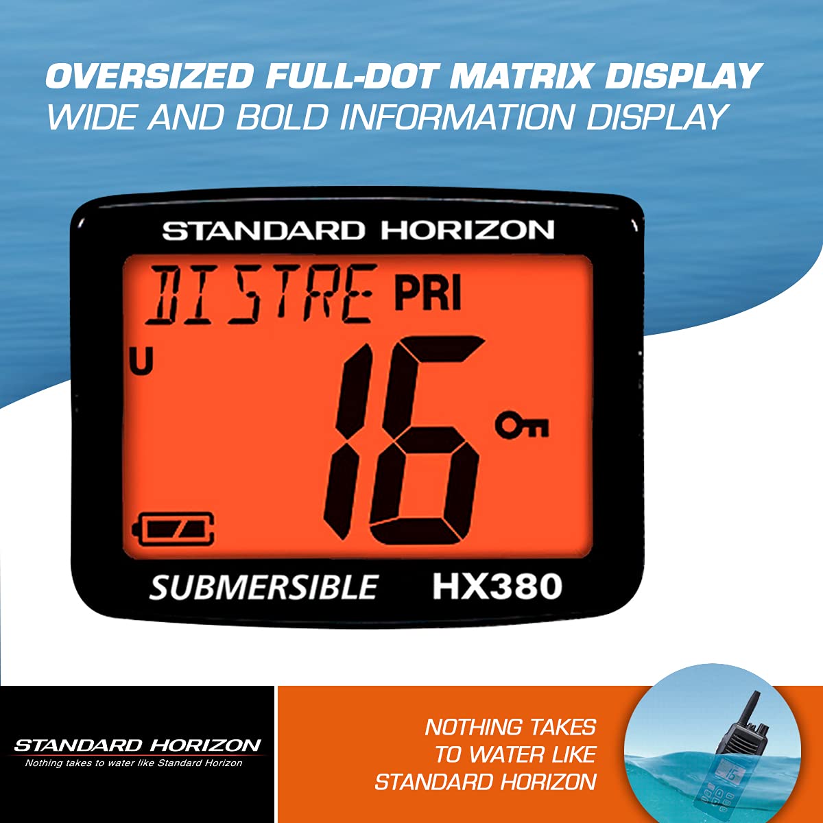 HX380 Standard Horizon 1.5" Handheld VHF Standard