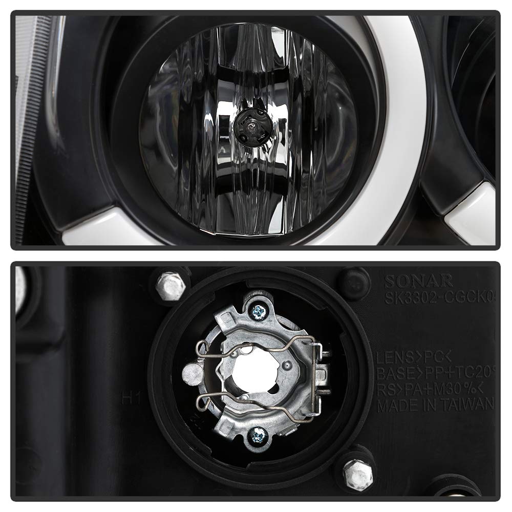 Jeep Grand Cherokee 05-07 Spyder 5086129 Light Bar Projector Headlights - Low Beam-HB4(Not Included) ; High Beam-H1(Not Included) ; Signal-3157NA(Not Included) - Black