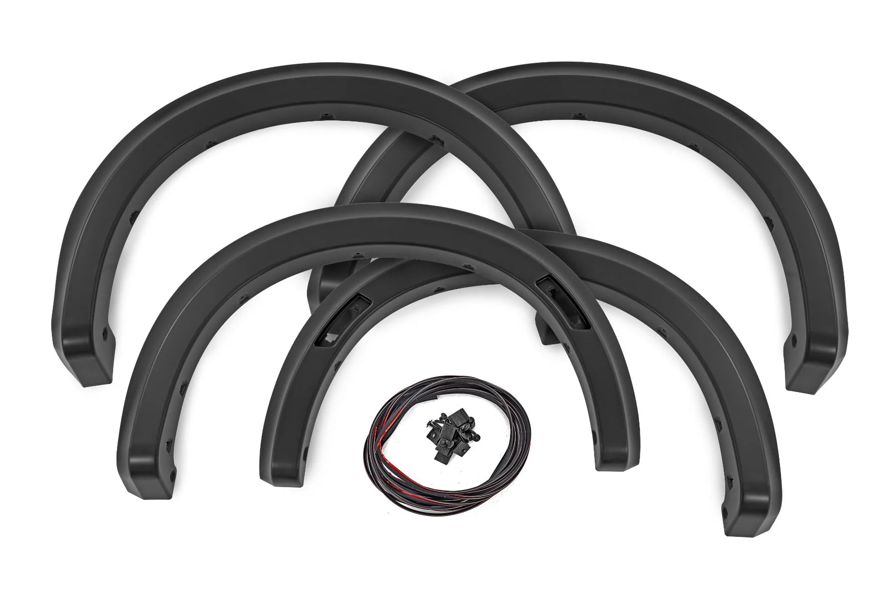 Sport Fender Flares Rough Country for Ford Ranger (2024-2025) - Durable ABS Flares, 1.25" Coverage, No-Drill Install, UV-Protected Flat Black Finish, Set of 4