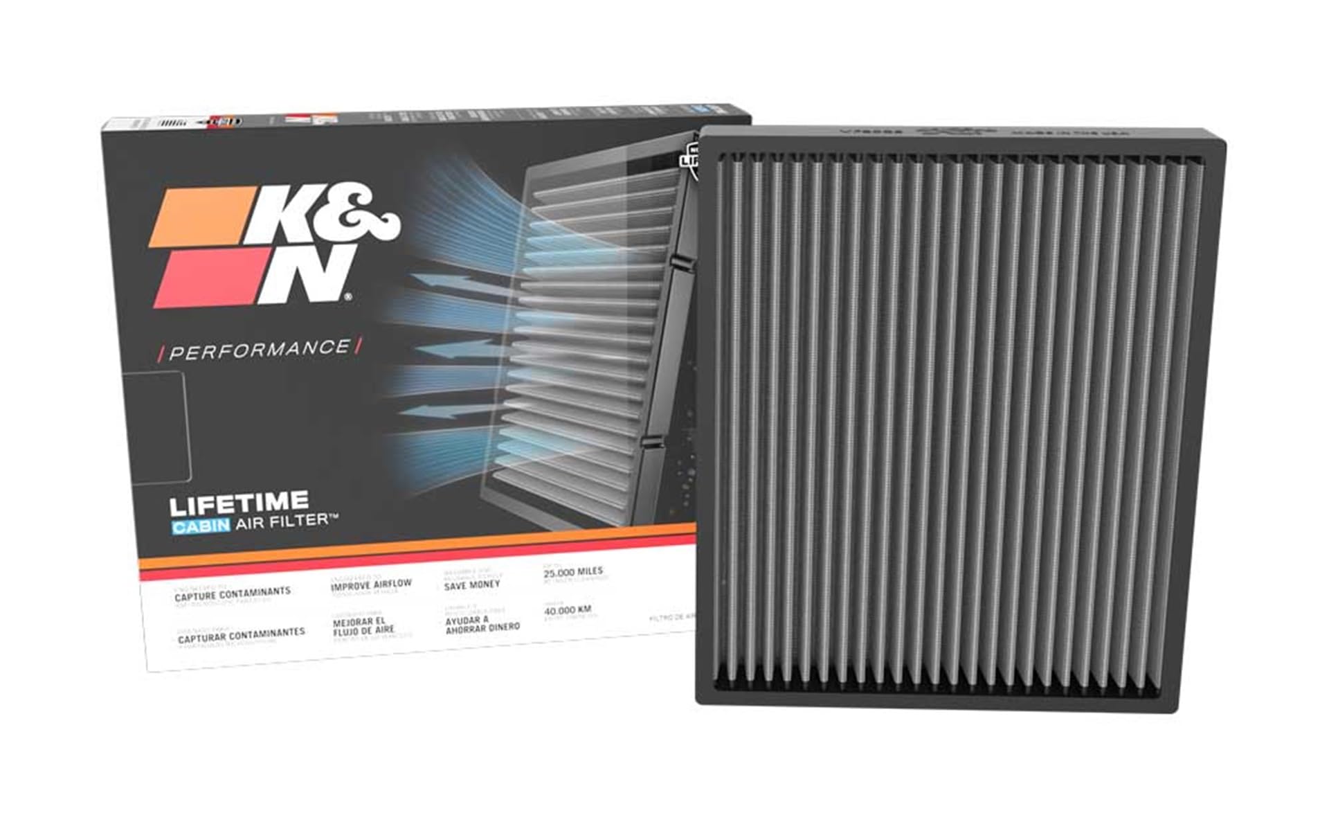 Cabin Air Filter K&N LIFETIME: Premium, Washable, Clean Air for your Cabin: Compatible with 2018-2024 LYNK & CO/Polestar/Volvo: (See Product Description for Select Models) VF3025