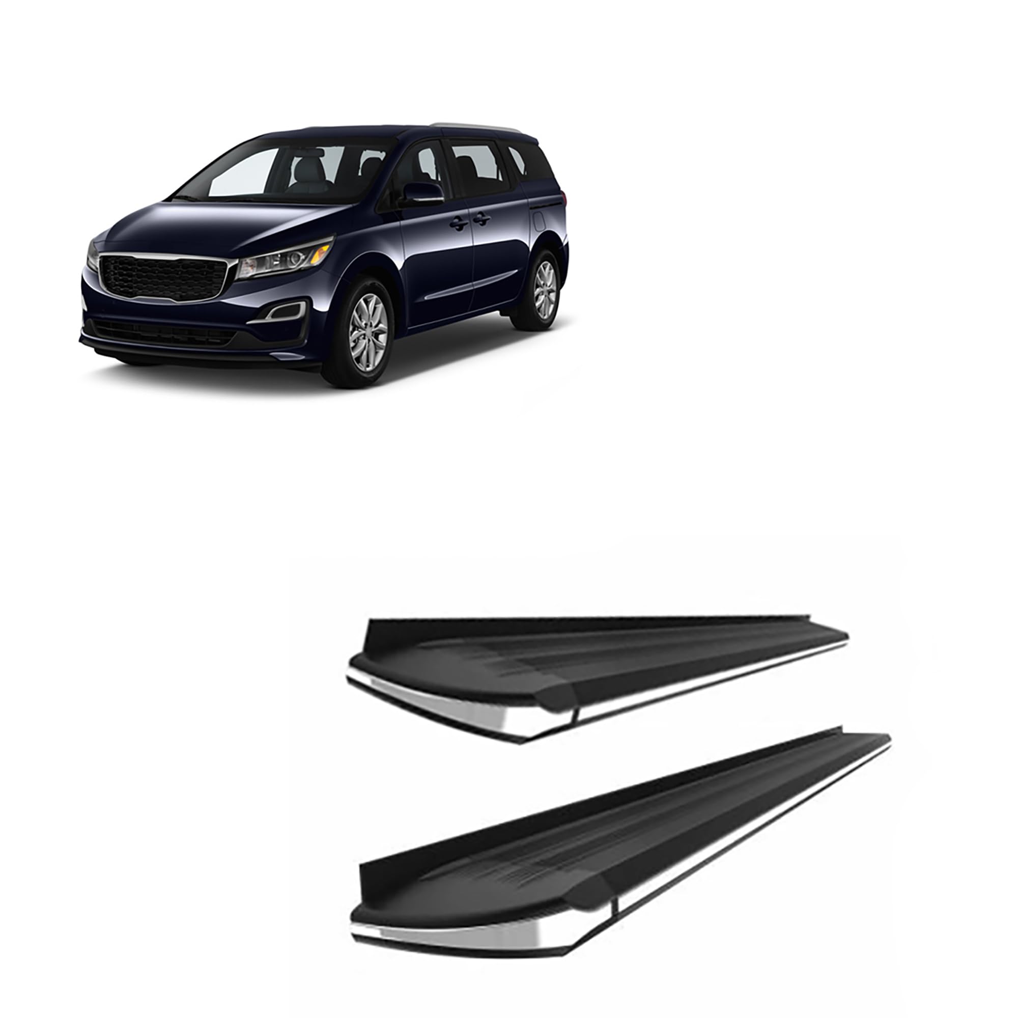 Exceed Black Horse Running Boards Compatible with 2015-2019 Kia Sedona-EX-K184 Black