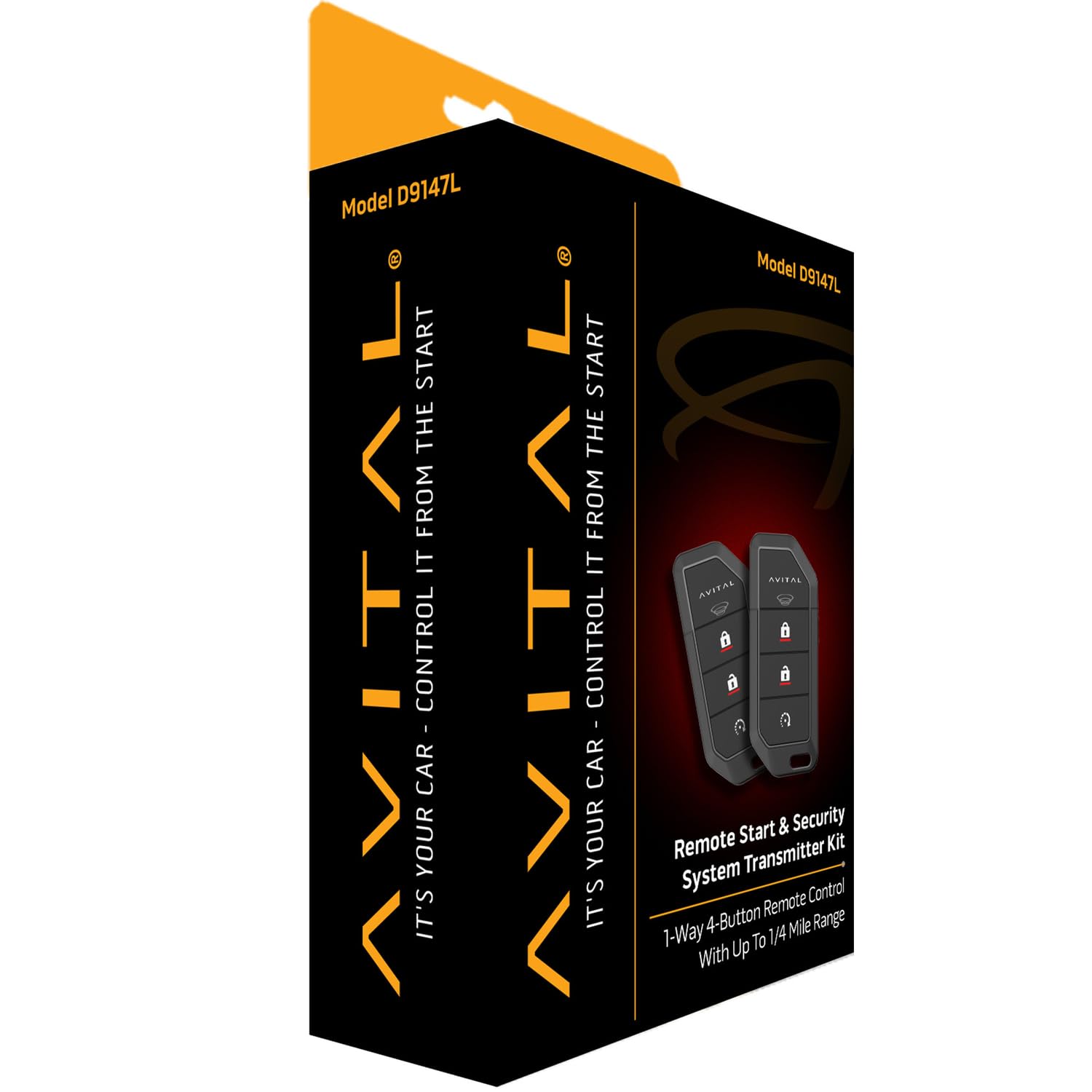 D9147L Avital Automotive Two 1-Way 4-Button Remotes with 1/4-Mile Range for use with DS3/DS3+ RF Models
