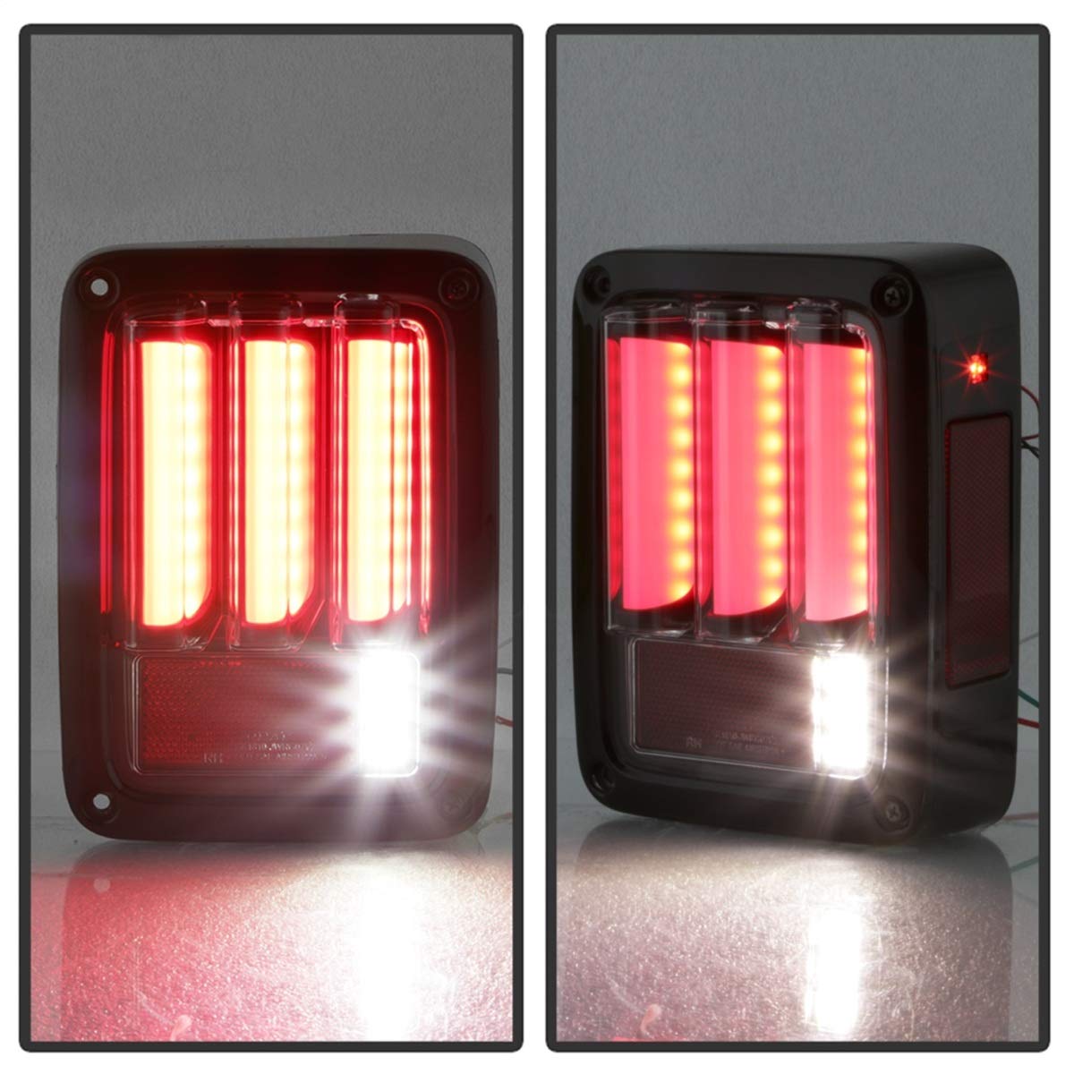 Jeep Wrangler (JK JKU) Spyder 5084774 07-18 Version 2 Light Bar Sequential Turn Signal LED Tail Lights - Black