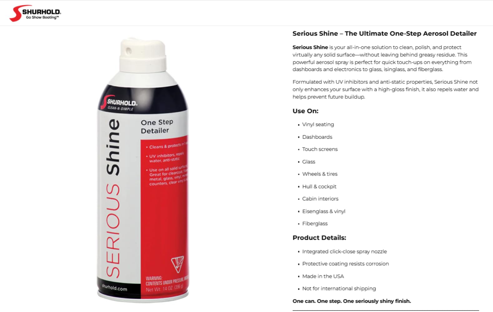 Serious Shine Shurhold Quick Detailer - 14oz