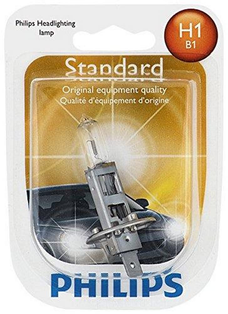 H1 Philips 12258B1 Standard Halogen Replacement Headlight Bulb, 1 Pack