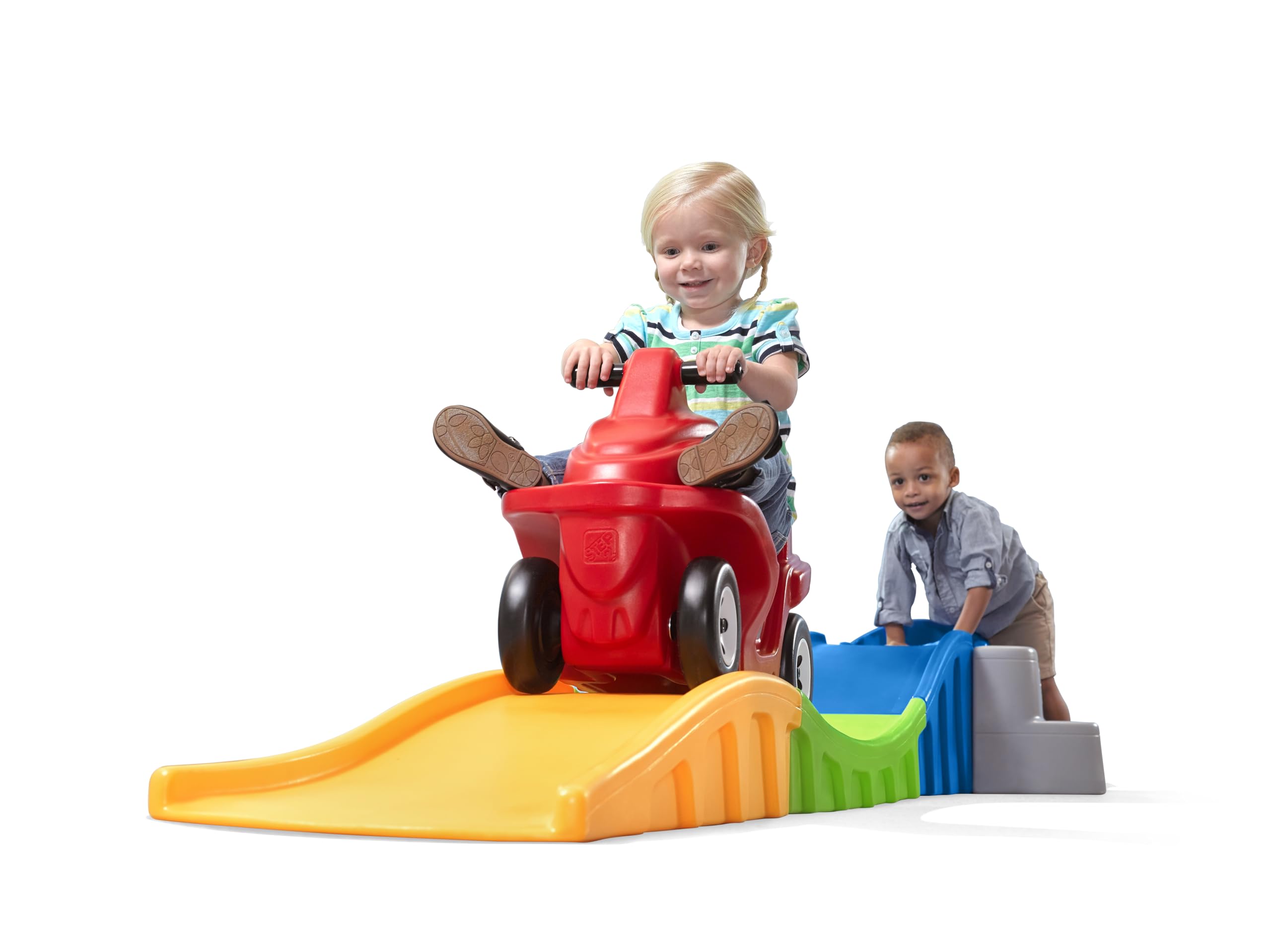 Step2 Up & Down Roller Coaster Anniversary Edition Kids Ride On Toy, Push Car, Indoor/Outdoor Playset, Made of Durable Plastic, Max Weight 50 lbs., For Toddlers 2-5 Years Old, Multicolor
