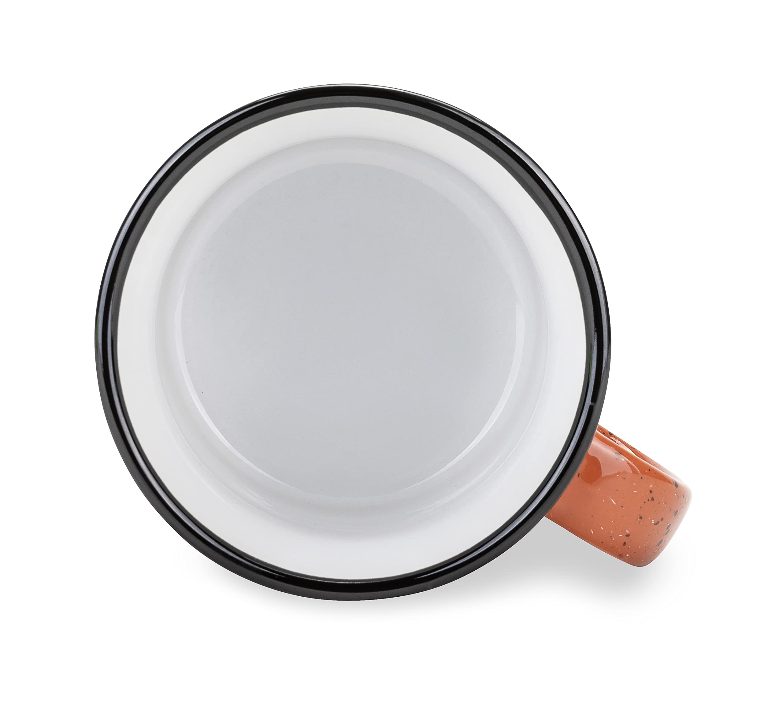 Camco Ceramic Coffee Mug - Life is Better at The Campsite - Microwave and Dishwasher Safe - Features Red Background with Retro RV My Happy Place Design - Coffee Cup Holds 14oz. (53472)