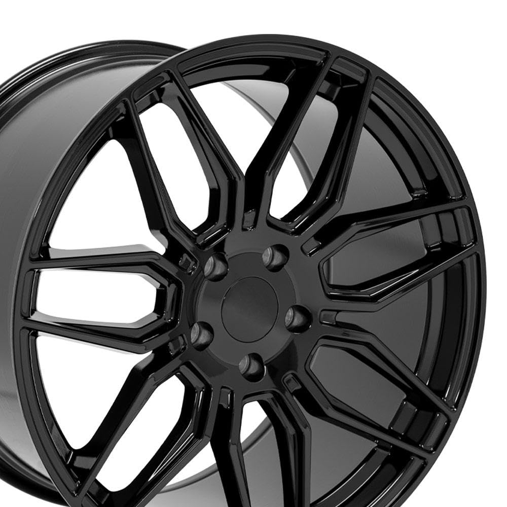20 Inch OE Wheels CV03D Rim Fits Corvette C8 Z06 Style 5x120 20x11 Gloss Black - Hollander 95580 (1)