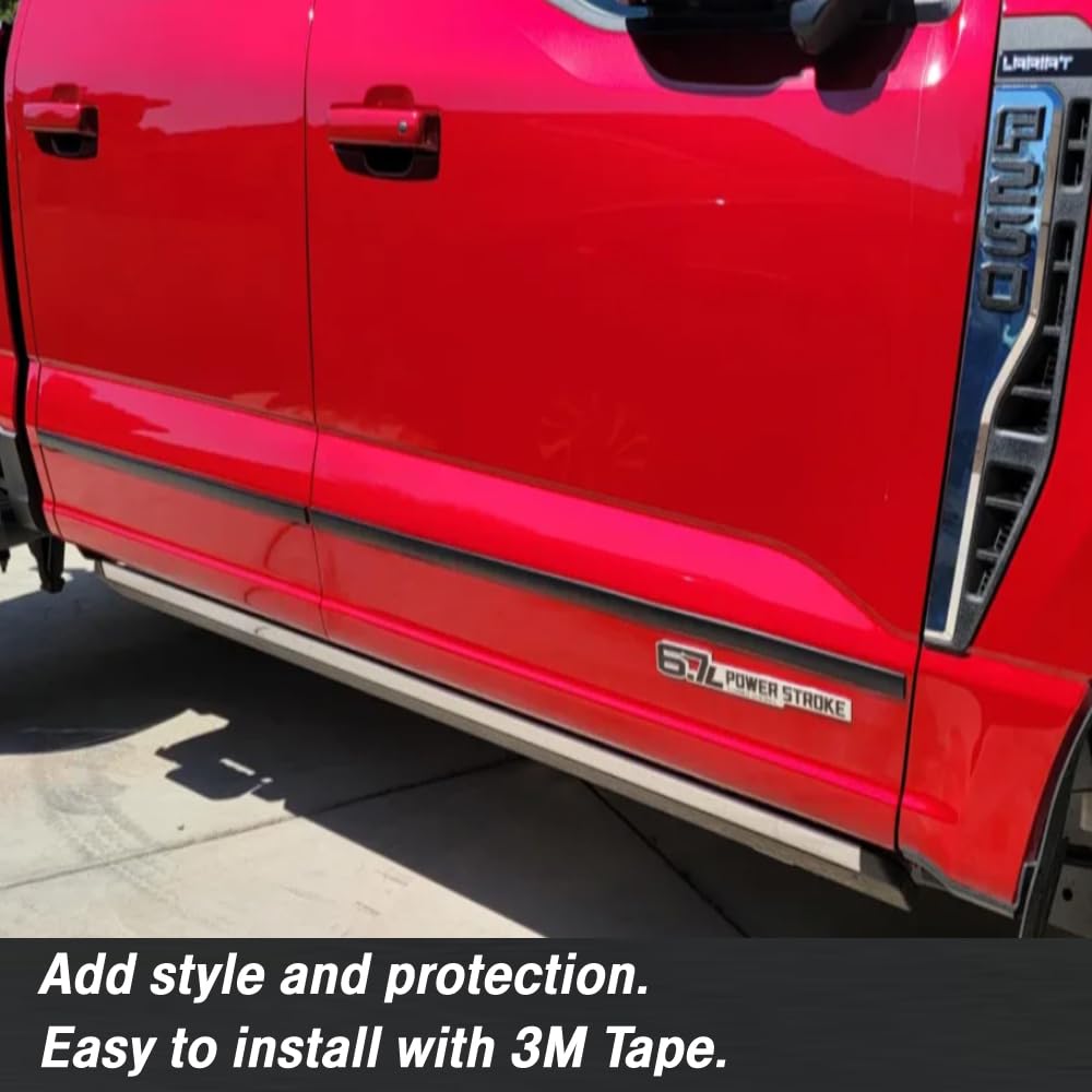 24 Feet of Matte Black European Style Body Side Molding - Cowles Custom, 1 Inch Wide Flexible PVC, Attaches with 3M Tape CAR/Truck/SUV/RV Universal Fit