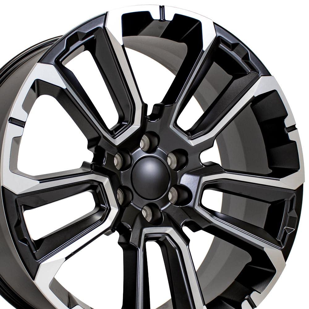 24 Inch OE Wheels CV68 Rim Fits Suburban 1500 High Country Style 6x139.7 24x10 Satin Black with Milled Edge - Hollander 14088 (1)