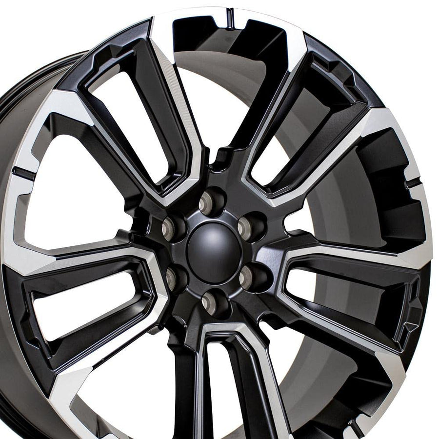 24 Inch OE Wheels CV68 Rim Fits Suburban 1500 High Country Style 6x139.7 24x10 Satin Black with Milled Edge - Hollander 14088 (1)
