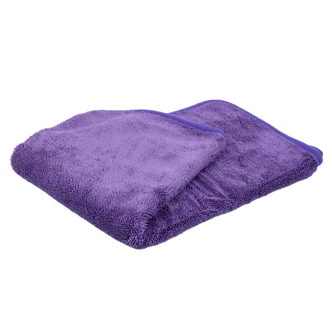 Maxshine 3-Piece Universal Purple Microfiber Drying Towels (24” x 36”, 600GSM) | Single Twisted Loop Plush Towels | Ultra-Absorbent Streak-Free Cloths for Car Wash, Drying & Auto Detailing