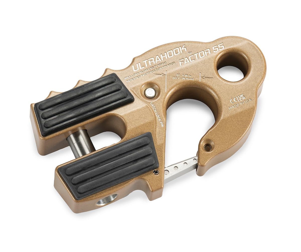 Ultrahook Winch Hook Factor 55 Closed System Shackle Max Load 16,000 lbs ULT Strength Shackle Pin Mount 48,000 lbs Offroad 4x4 Adventure – Bronze