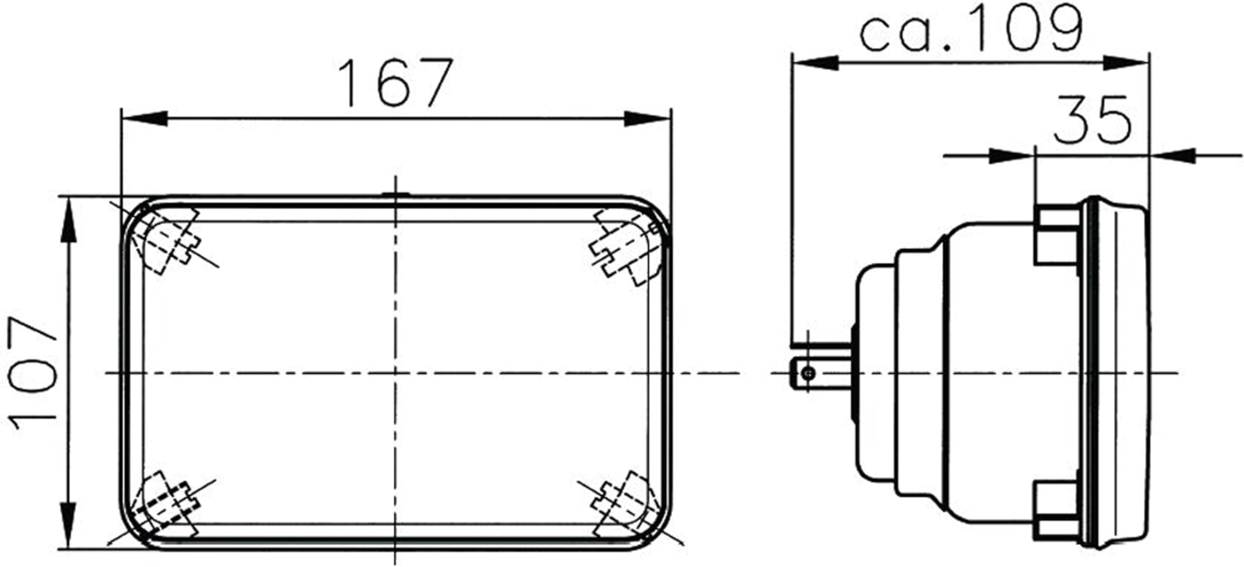 HELLA 164x103mm H1 High Beam Halogen Conversion Headlamp Kit 003177821, White