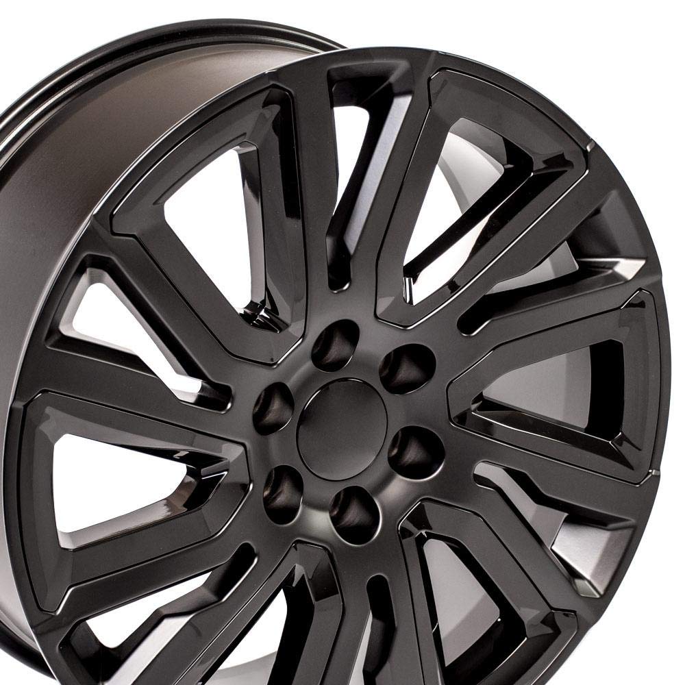 22 Inch OE Wheels CV39 Rim Fits Sierra 1500 Style 6x139.7 22x9 Satin Black with Gloss Black Insert - Hollander 5901 (1)