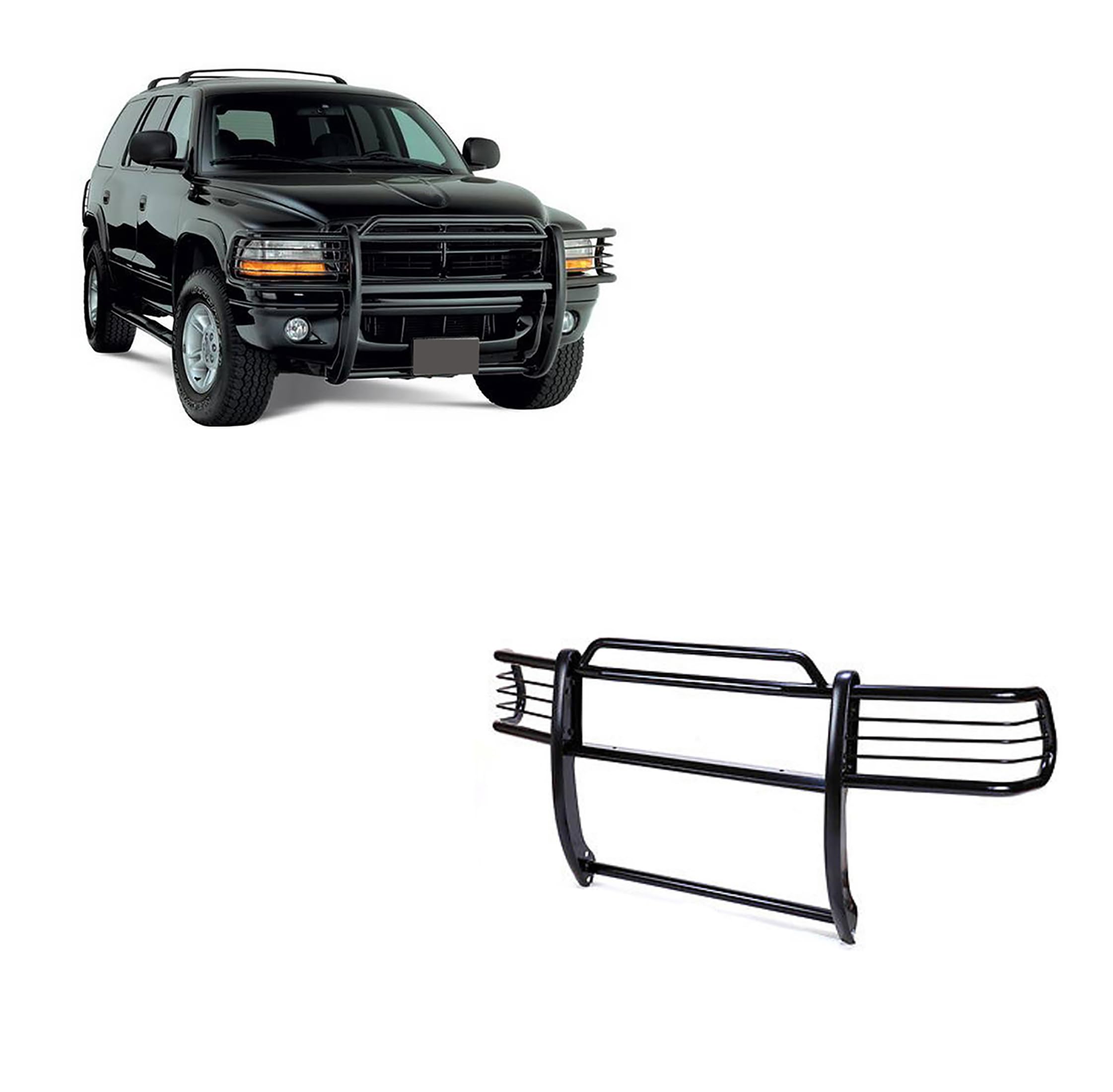 Grille Brush Black Horse Bumper Guard Modular Compatible with 2000-2003 Dodge Durango-17BH23MA