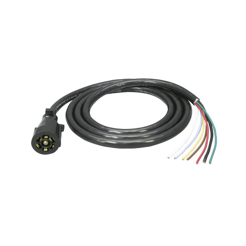 7-Way Bargman Molded Trailer End Connector Kit with 8-Feet Cable - 50-67-003