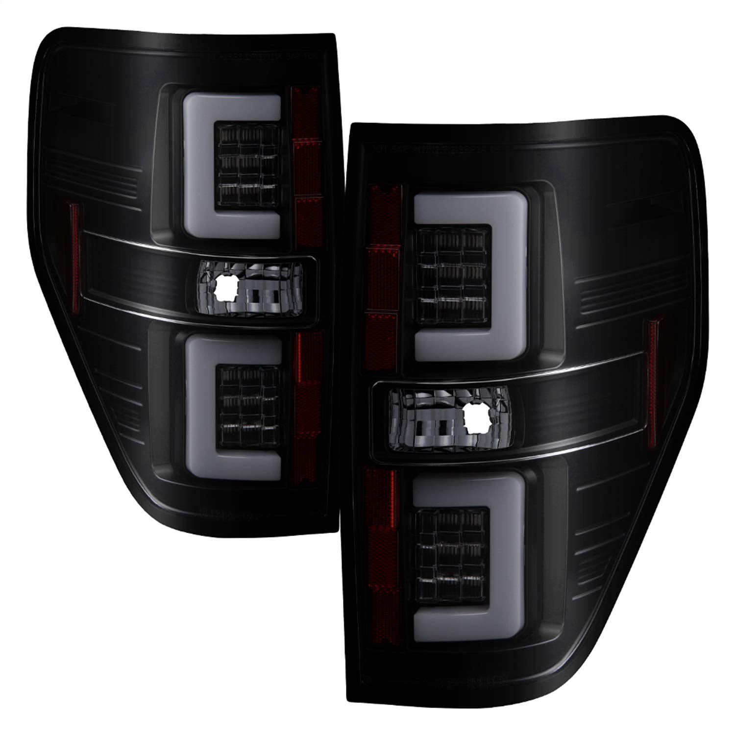 Ford F150 09-14 Spyder 5084217 Version 2 Light Bar LED Tail Lights - Black Smoke