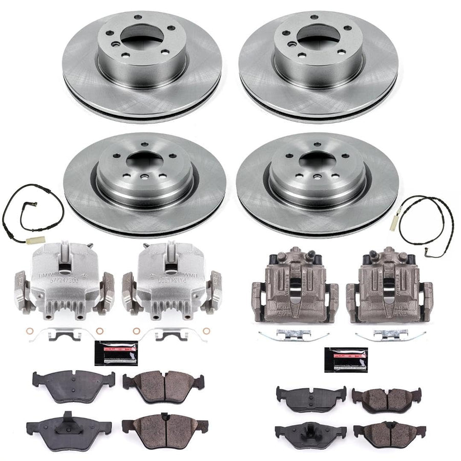 Power Stop KCOE2890 Front and Rear Replacement Brake Caliper Kit- Brake Rotor, Brake Pads & Calipers For BMW 325i 2006 [Model Specific]