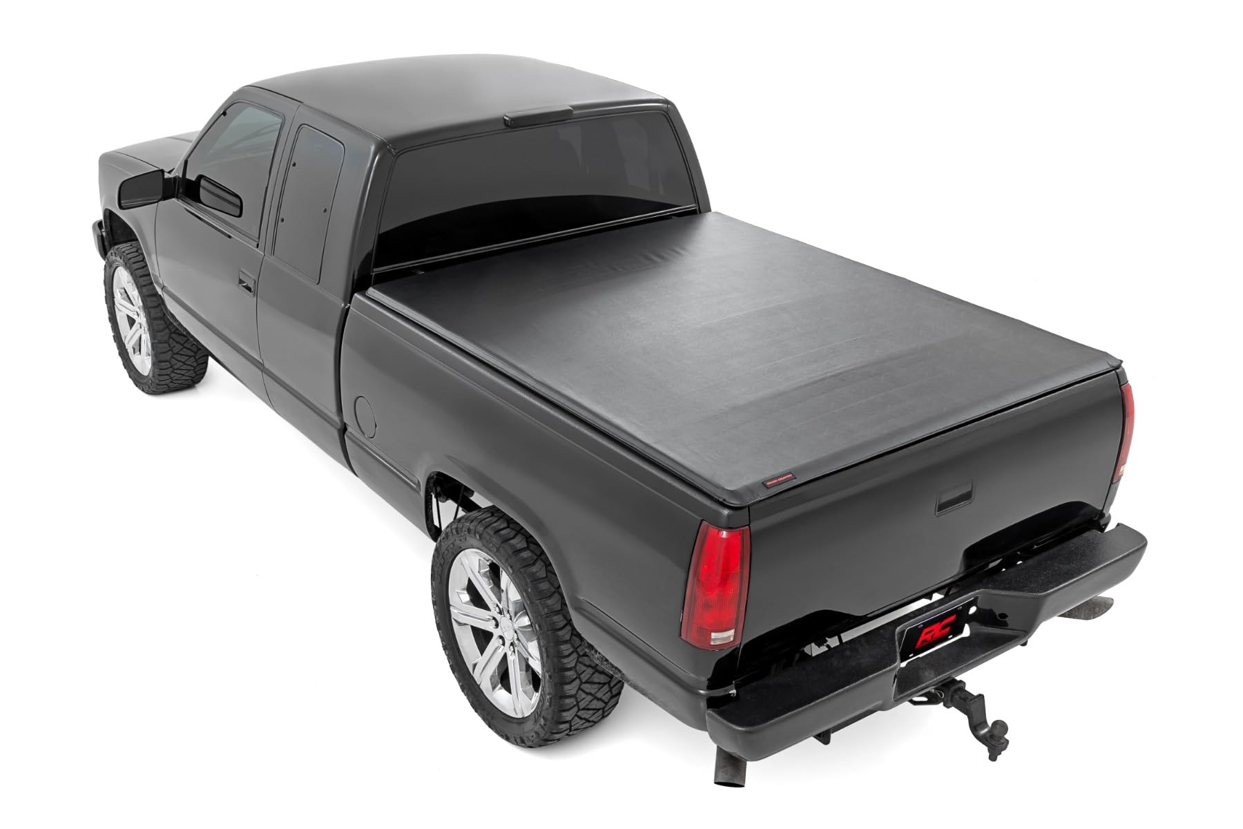 Soft Roll Up Rough Country Truck Bed Tonneau Cover for Chevy Silverado & GMC Sierra 1500 (1988-2007) - Fits 6'7 (79") Bed, Weatherproof Bed Cover