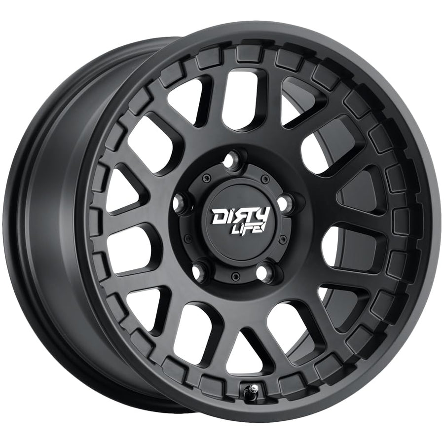 MESA Dirty Life Matte Black Wheel with Alloy Steel (17 x 9. inches /5 x 78 mm, -12 mm Offset)