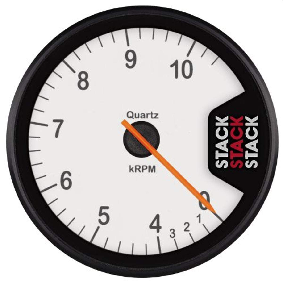 Clubman Stack ST200-04105W White 80mm 0-4-10.5k RPM Tachometer