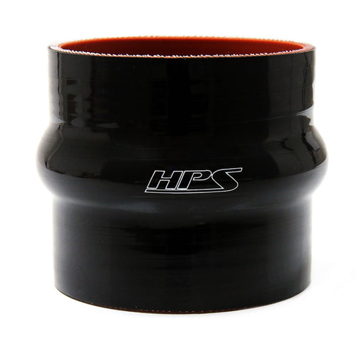 HPS Silicone High Temperature HTSHC-400-L4-BLK 4-ply Reinforced Straight Hump Coupler Hose, 35 PSI Maximum Pressure, 4" Length, 4" ID, Black