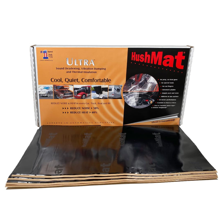 Bulk Kit HushMat – Automotive Sound Deadening and Thermal Insulation Solution for All Vehicles (58.1 Sq Ft, Black Foil)