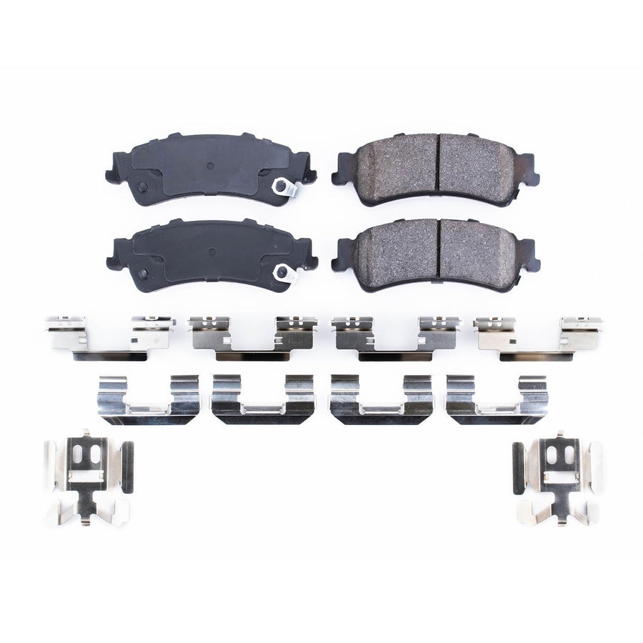 Power Stop Rear Brake Kit For Chevrolet Astro 2003-05 |Cadillac DeVille 2000-05 |Avalanche 1500 2002 |DTS 2006-11 |Silverado 1500 1999-07 - Ceramic Brake Pads With Installation Hardware, 17-792