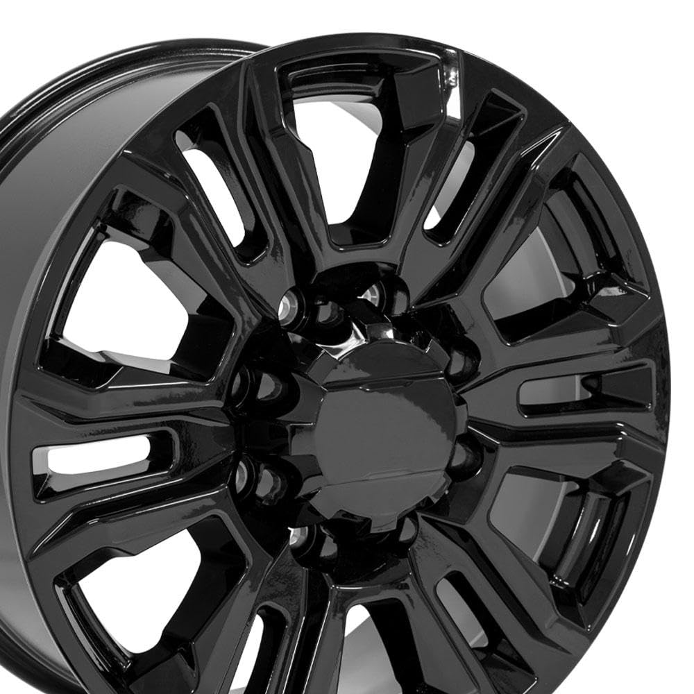 20 Inch OE Wheels CV70B Rim Fits Sierra 2500/3500 Denali Style 8x180 20x8.5 Gloss Black - Hollander 5957 (1)
