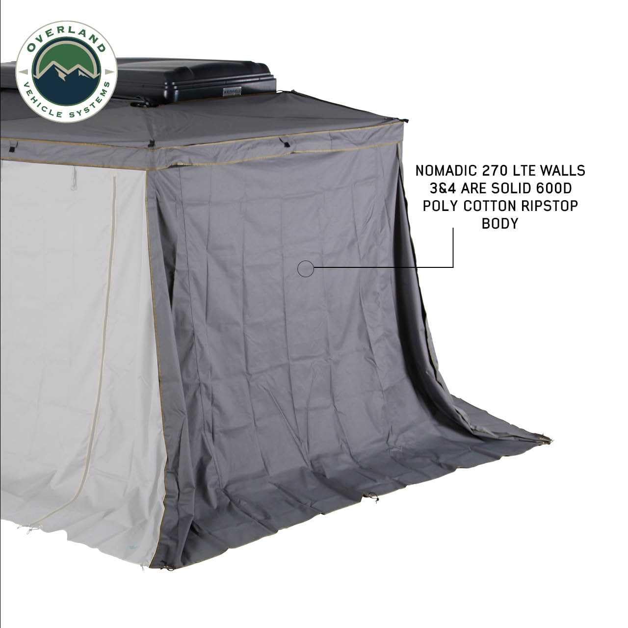 HD Nomadic 270 LTE Awning Wall Drivers Side 3 and 4 | Dark Gray | Awning Sold Separately | 18319909