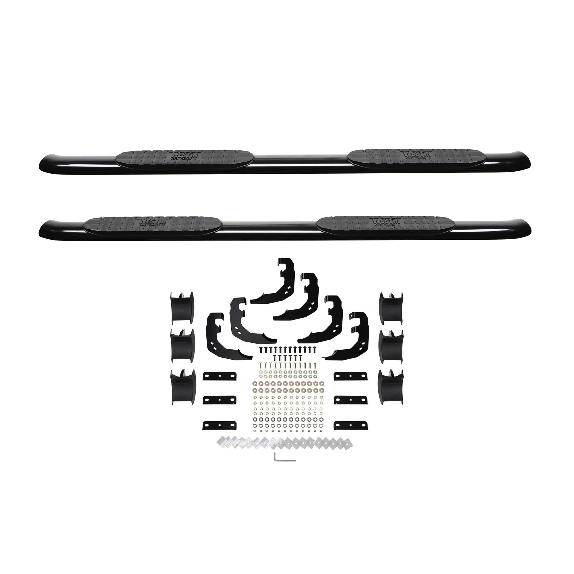 Pro Traxx 4 Oval Nerf Step Bars Westin fits 2019-2023 Ram 1500 Crew Cab (Excl. Ram 1500 Classic) Black 1 Pair