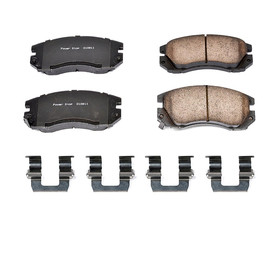 Power Stop Brake Kit Front For Subaru Legacy 1991-94 | Subaru Legacy 1996 - Ceramic Brake Pads With Installation Hardware, 17-563