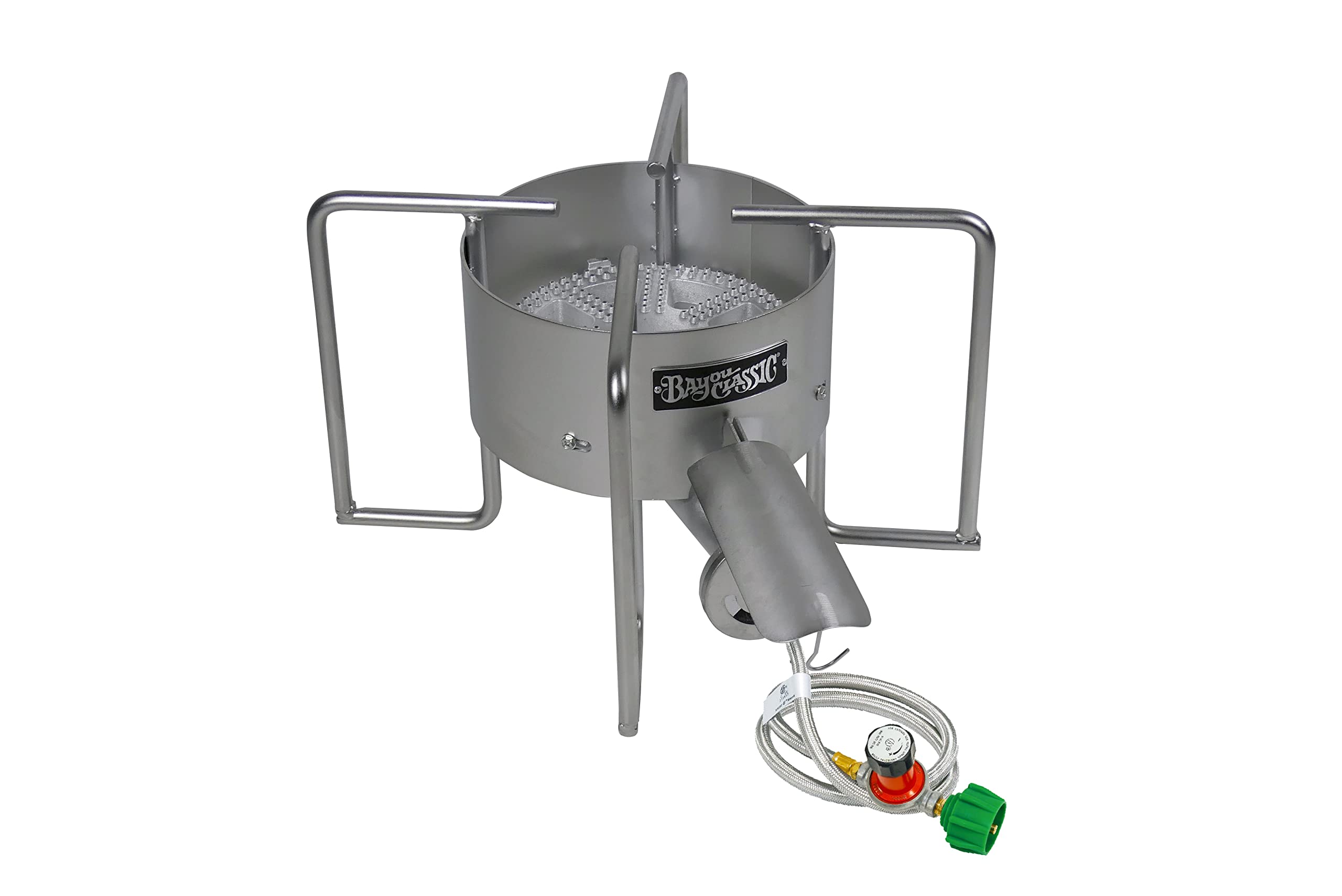 Bayou Classic SAB6 Bayou Stainless Cooker - 22-in Propane Burner for Outdoor Cooking - Crawfish Boiler, Homebrew Burner, Fits Large Stock Pots, Cast Iron Kettles - Seafood Boil Pot, Stew, Gumbo