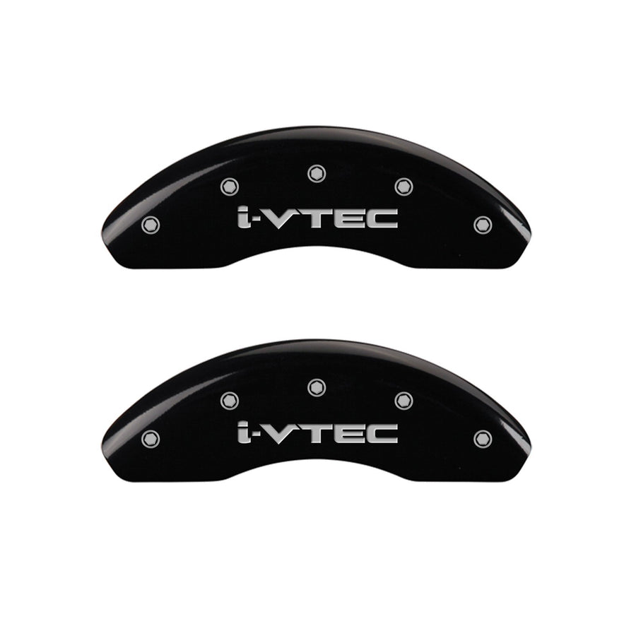 MGP Caliper Covers Front 20143FIVTBK Black Powder Coat Finish, Set of 2 (i-Vtec, Silver Characters, Engraved)