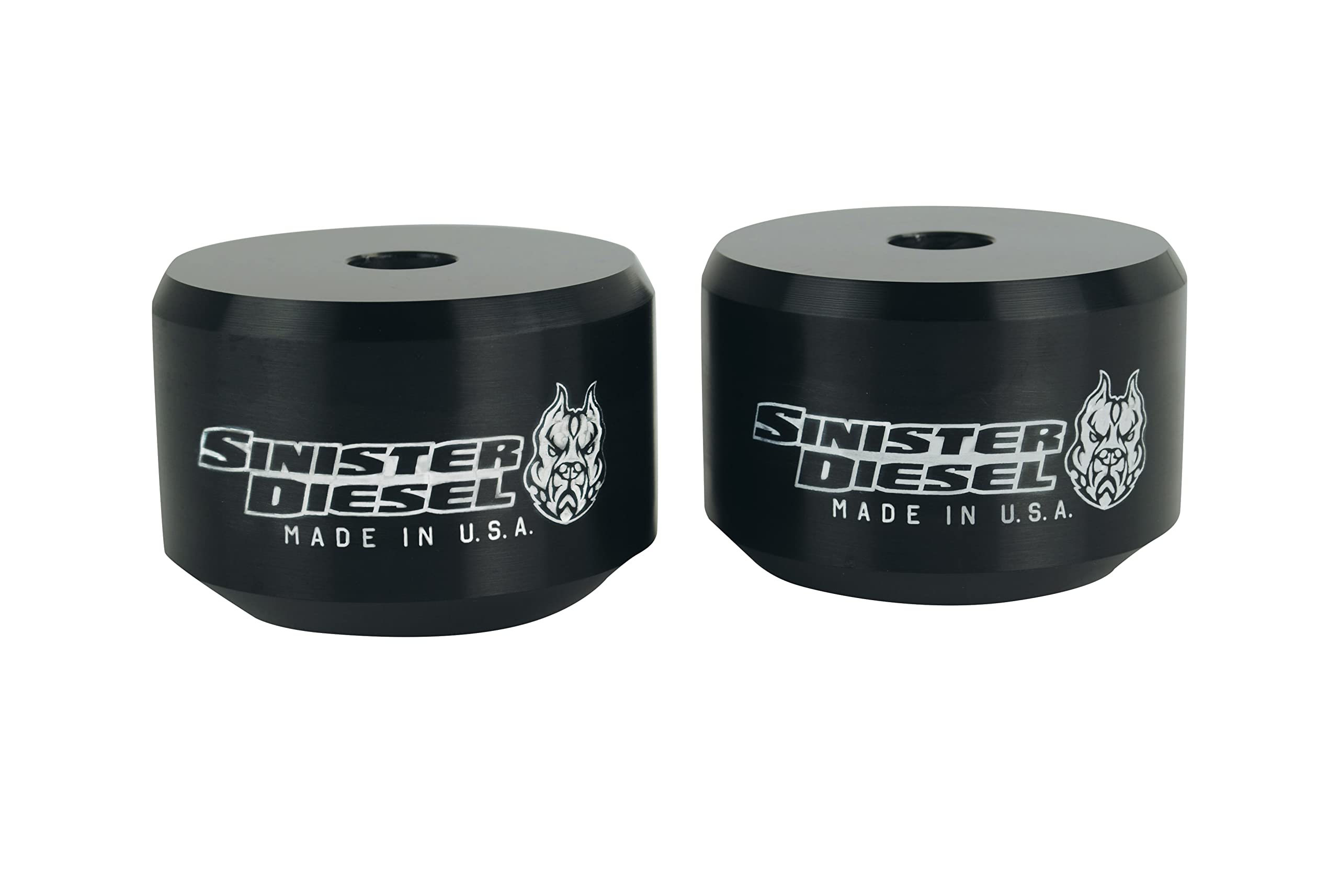 Sinister Diesel Leveling Kit Black for Ford Powerstroke 2005-2016 (4WD Only) - 2 Inch Billet Aluminum Coil Spacers, 2 Year Warranty