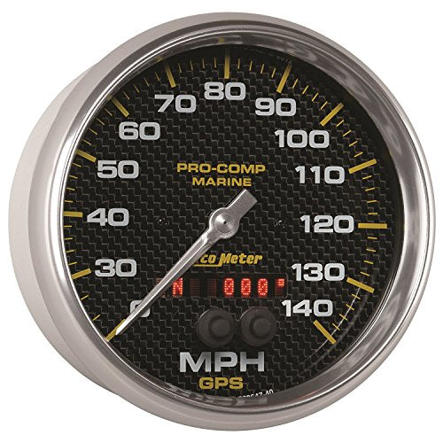 Speedometer Auto Meter 200647, 5", 140Mph, GPS, Marine White